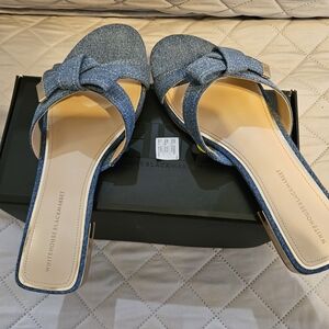 White House Black Market Blue Denim Women's Sandals